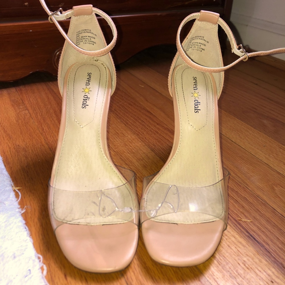 Nude Clear Strap Heel